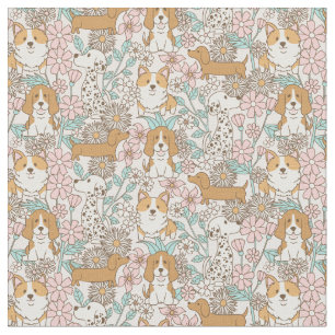 Tela Cachorros florales
