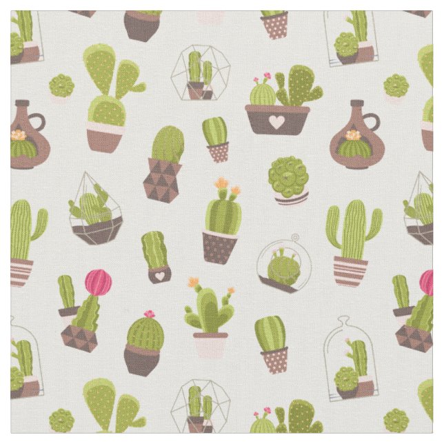 Tela Cactus acuarela (De cerca)