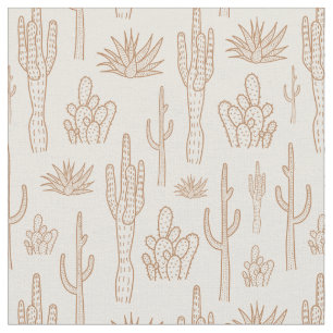 Tela Cactus Boho Oeste Sur Desierto Cálido Neutro