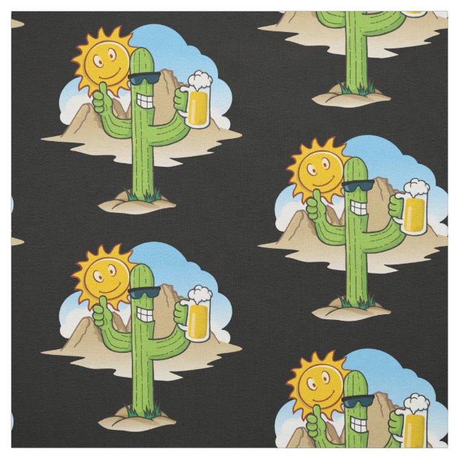 Tela Cactus con cerveza (Retal)