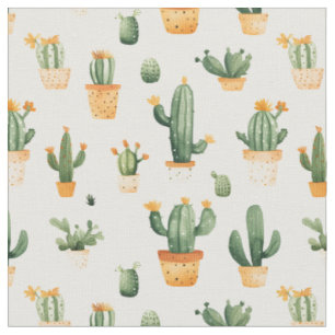 Tela Cactus pulido en blanco