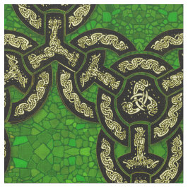 Tela Cadena céltica del dragón grande en verde oscuro