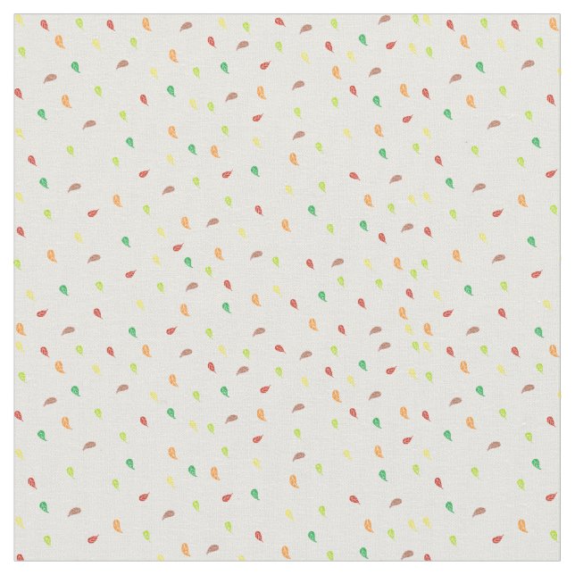 Tela Caer hojas tejidos - blanco (De cerca)