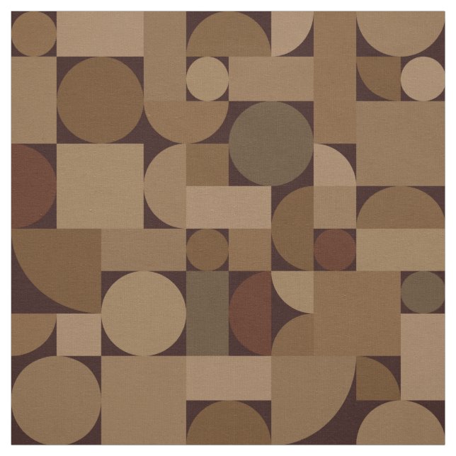 Tela Café de arte geométrico retro Brown (Retal)