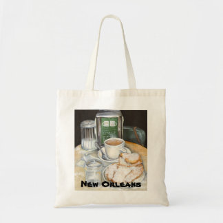 Tela Café de New Orleans y bolso de Beignets