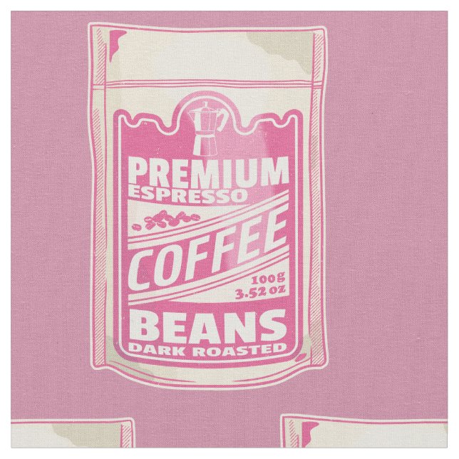 Tela Café espresso premium frijoles de comida rosa pop  (De cerca)