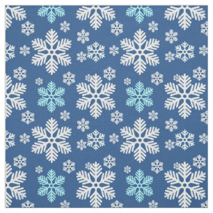 Tela Caída de Copos de Nieve Patterado Azul