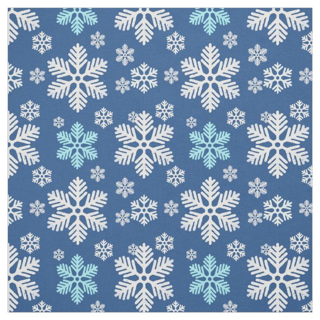 Tela Caída de Copos de Nieve Patterado Azul (Retal)