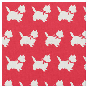 Tela Cairn Terrier Dog Silhouette Mascota Red