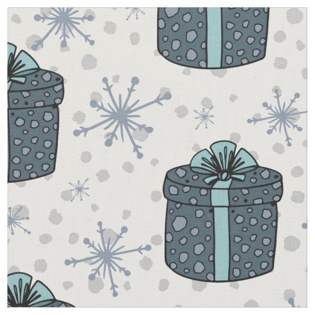 Tela Cajas De Regalo Y Copos De Nieve (De cerca)