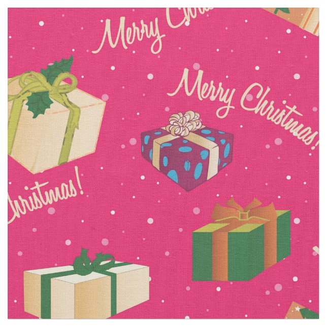 Tela Cajas de Regalos de Feliz Navidad (De cerca)