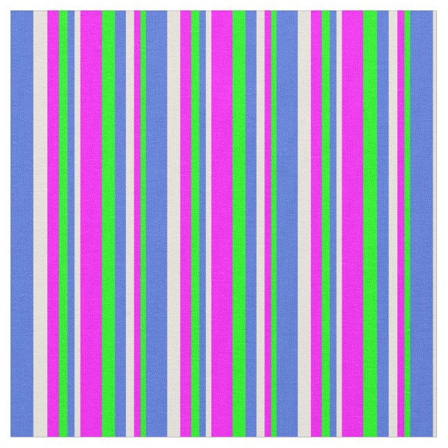 Tela cal, fucsia, beige y azul real (De cerca)