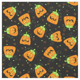 Tela Calabaza de Halloween de mala calidad sobre negro