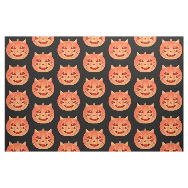 Tela Calabaza para gatos de Halloween ("Cuarto gordo" (fat quarter))
