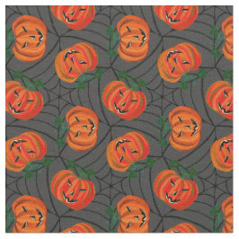 Tela Calabazas del patrón Jack o'lantern Cobwebs de Hal