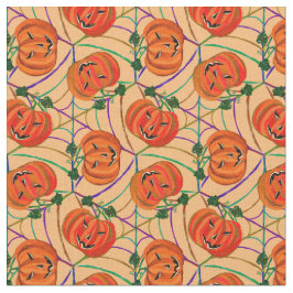 Tela Calabazas del patrón Jack o'lantern Cobwebs de Hal