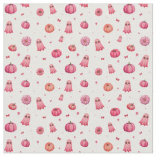 Tela Calabazas rosadas de Halloween