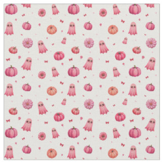 Tela Calabazas rosadas de Halloween