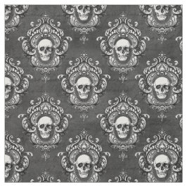 Tela Calavera blanca y gótica gris