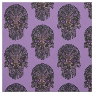 Tela Calavera filigrana en tonos morados