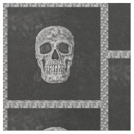 Tela Calavera Gótica Grunge Blanco Y Negro