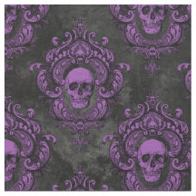 Calavera morada y gris oscuro gótico