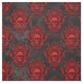 Tela Calavera roja y negro gótico