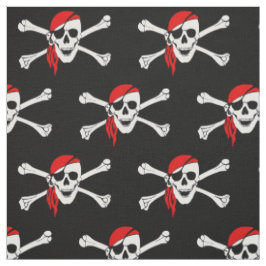 Tela Calavera y huesos cruzados de pirata