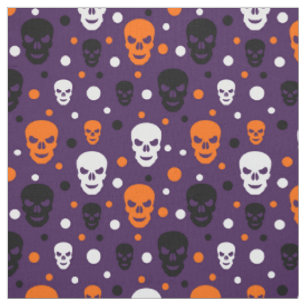 Tela Calaveras Coloridas de Halloween Patrón de Lunares