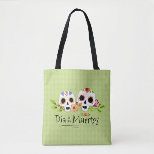 Tela Calaveras de azúcar floral Dia de Muertos   Bolso 
