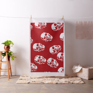 Tela Calaveras modernas rojas