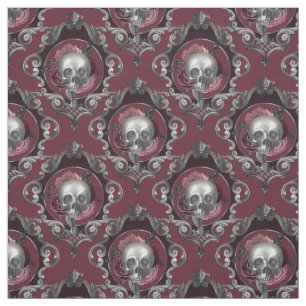 Tela Calaveras orgánicas y flores de vino