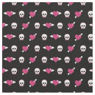 Tela Calaveras y corazones