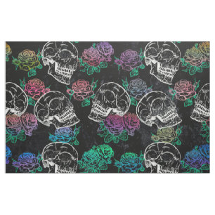 Tela Calaveras y Rosas oscuros   Funky Glam Ombre Grung