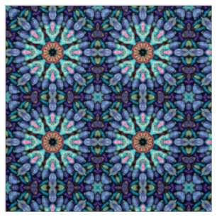 Tela Caleidoscopio azul del fractal del vintage de