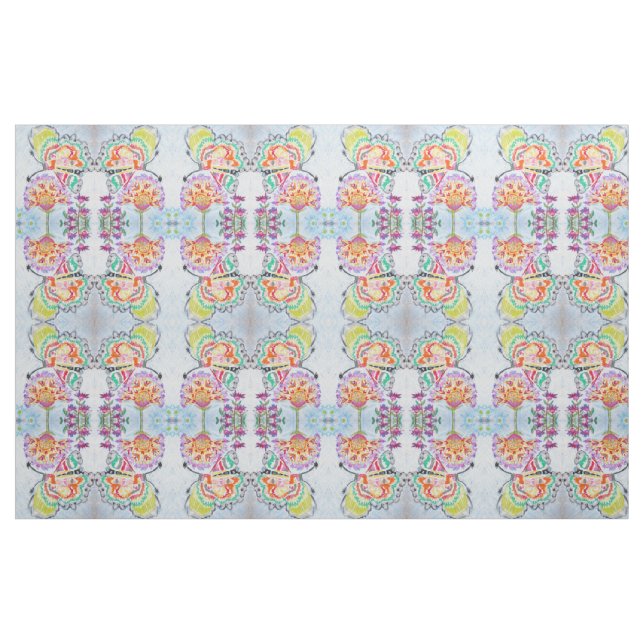 Tela Caleidoscopio floral de la mariposa ("Cuarto gordo" (fat quarter))