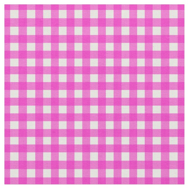 Tela Caliente rosa comprobó Gingham para las tapas de l (De cerca)