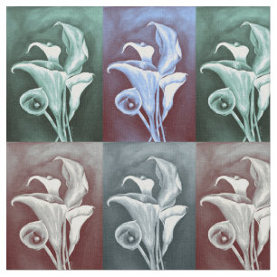 Tela Calla Lilly - Patrón retro