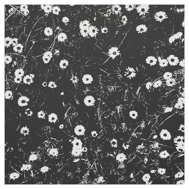 Tela Cama de Daisies HC - Negro y Blanco (Retal)