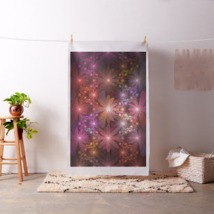 Tela Cama De Flores Colorido Brillante Arte Fractal Abs