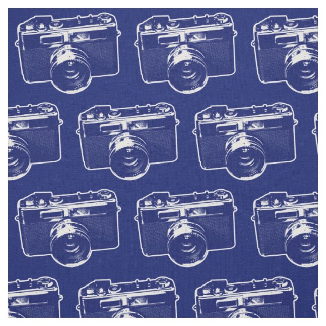 Tela Cámara de Pop Art Azul (Retal)