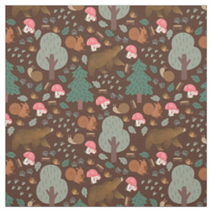 Tela Caminar por los bosques en Chocolate Brown