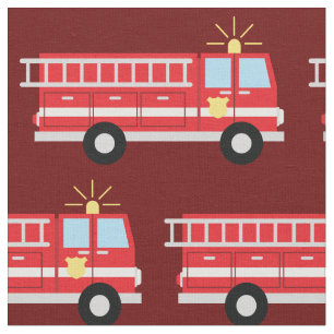 Tela Camiones de bomberos cortan niños vehículos chic