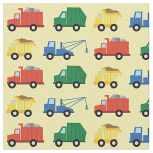 Tela Camiones de construcción niños tiran basura