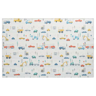 Tela Camiones de transporte y coches educados niños