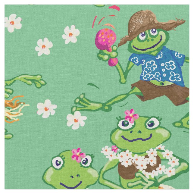 Tela Camisa de ranas hula hawaiana (De cerca)