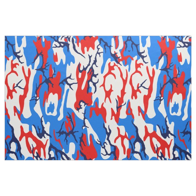 Tela Camo rojo blanco y azul ("Cuarto gordo" (fat quarter))