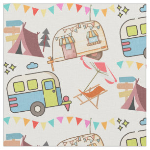 Tela Camping Retro - Camping Feliz. ¡Diversión de la vi