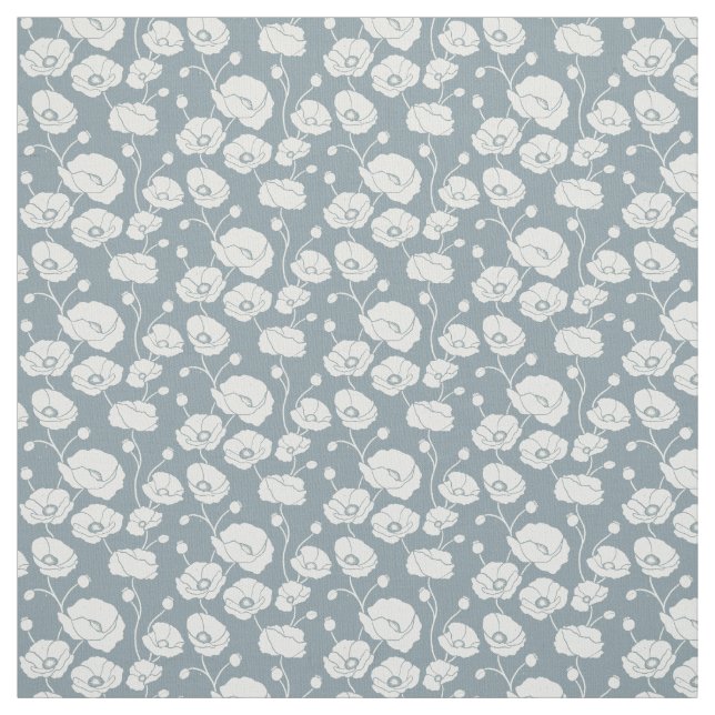 Tela Campo de los cachorros blanco sobre azul (Retal)