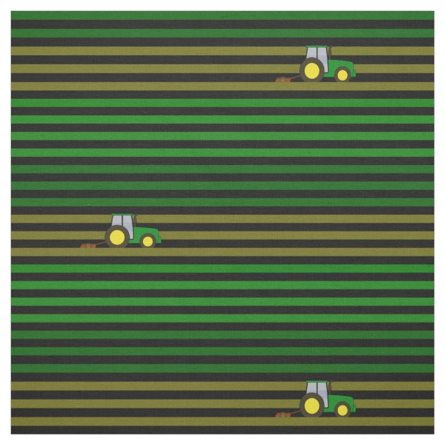 Tela Campo y tractor a rayas (Retal)